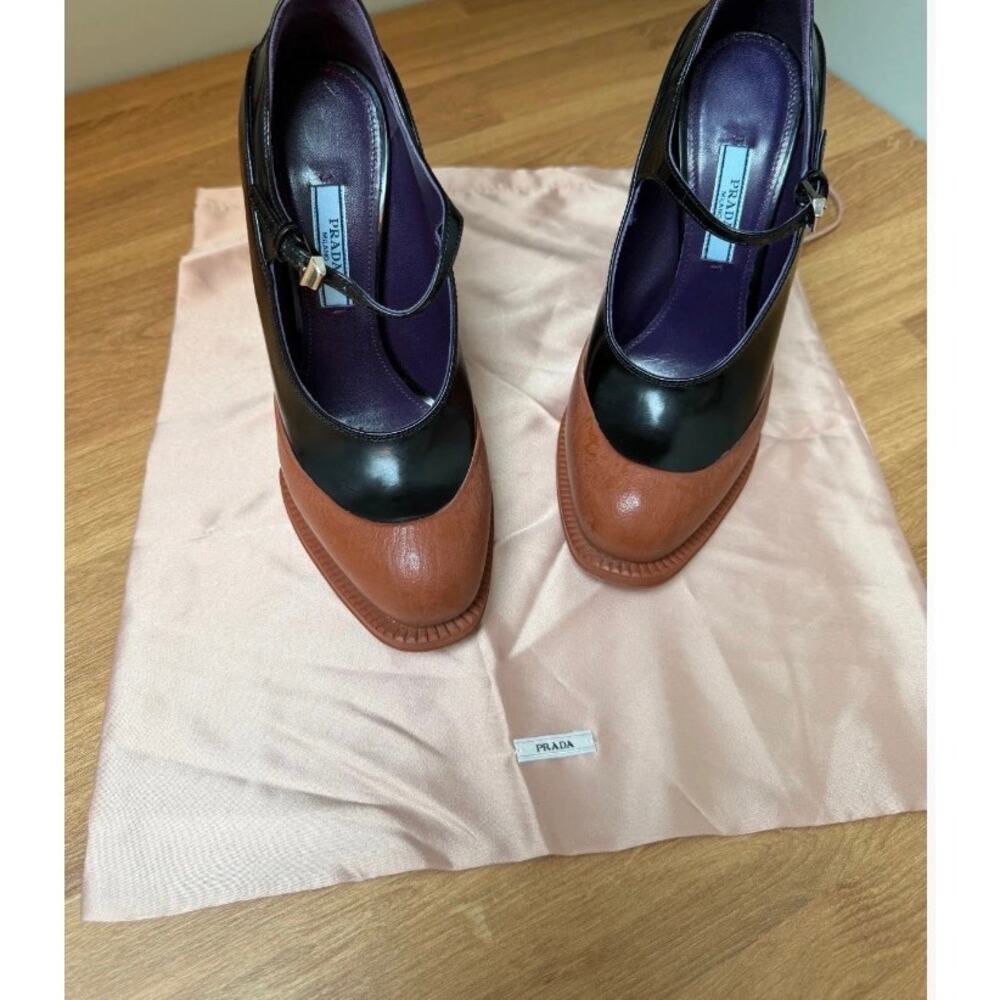 Prada AW 2012 Runway Nero Cotto Rubber Dipped Mary Jane Heels 36.5 US 5.5 - Picture 4 of 5
